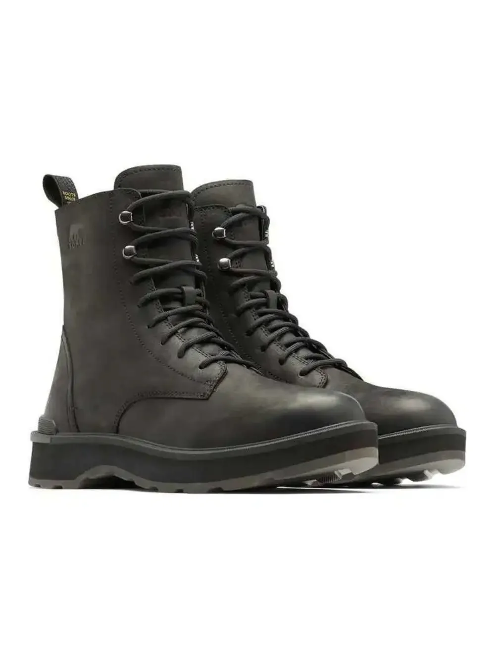 SOREL Men’s Hi-Line Waterproof Lace-Up Boots Black Leather 13